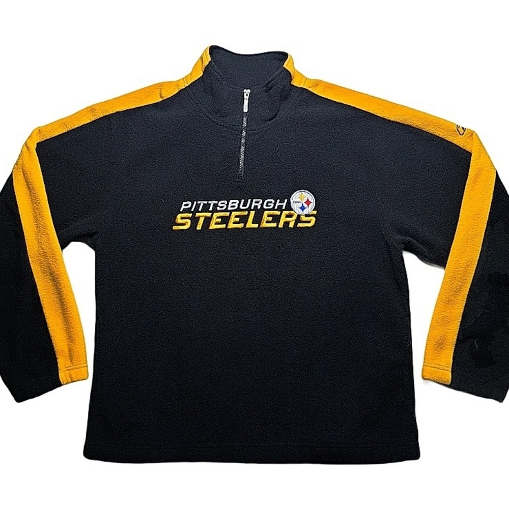 Men's Reebok Pittsburgh Steelers Pullover Fleece Vintage Sweater.